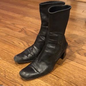 Prada black leather boots